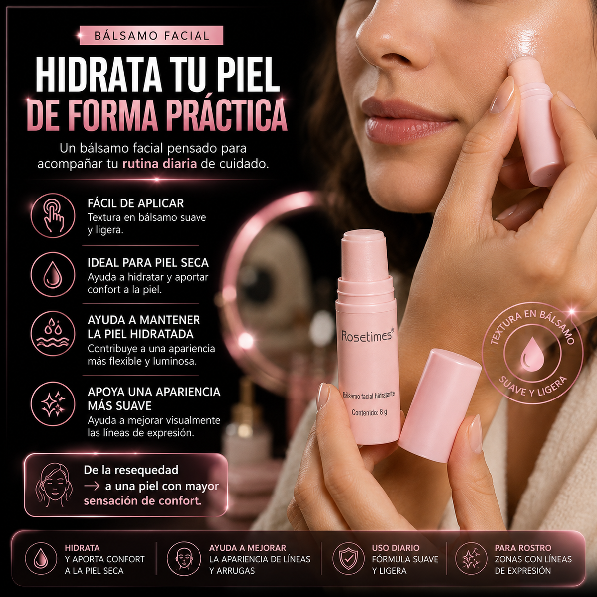 Balsamo Facial Hidratante Antiarrugas