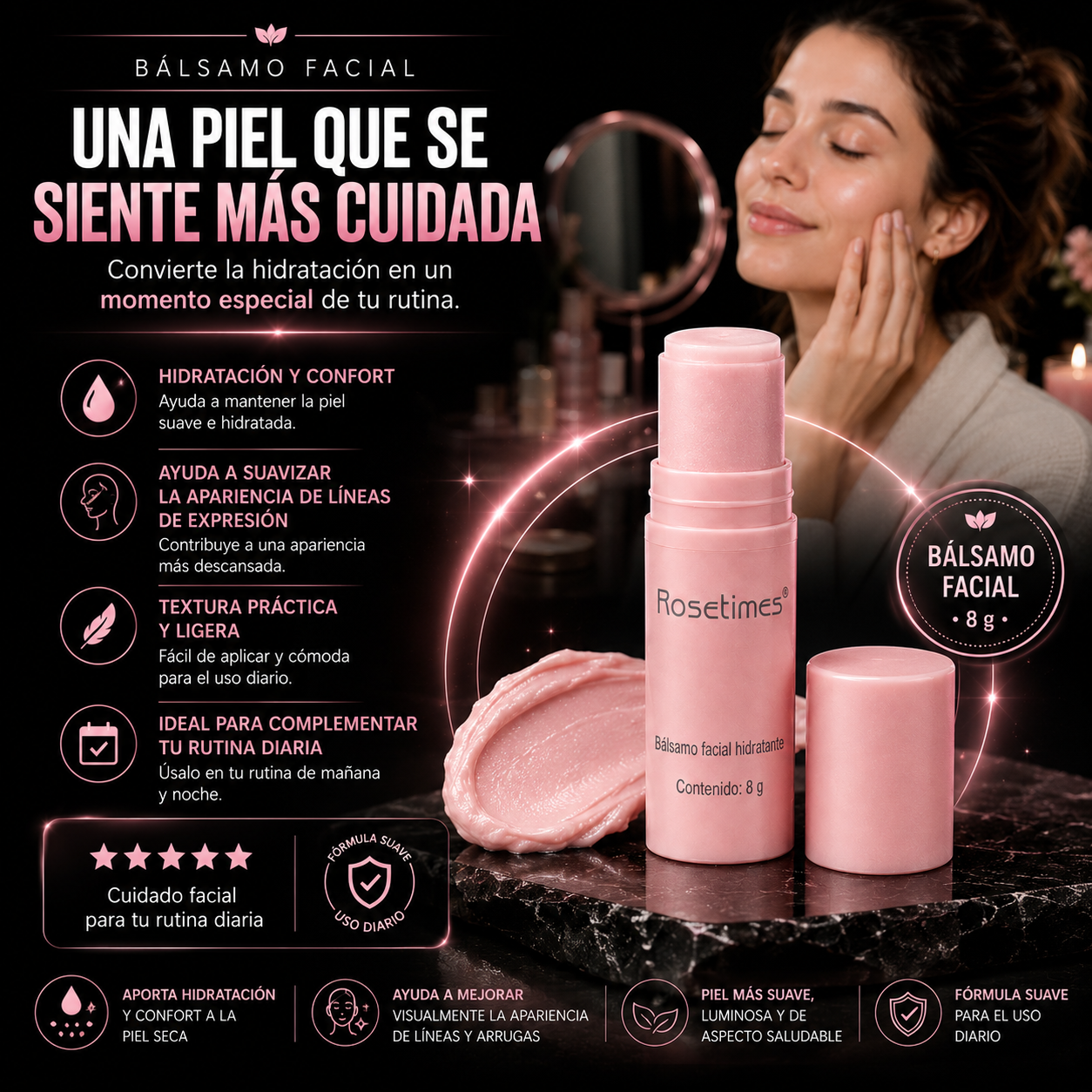 Balsamo Facial Hidratante Antiarrugas